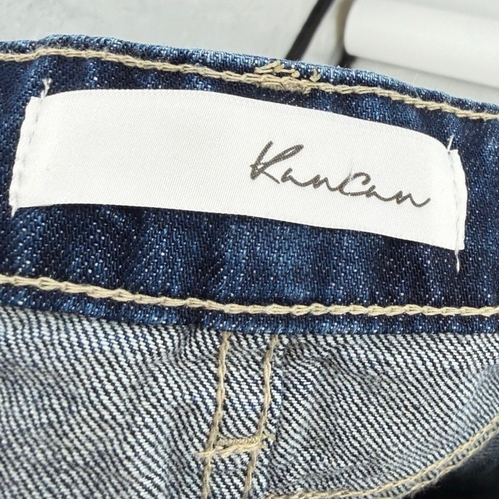 KanCan Womens 28 Jeans Distressed Dark Stone Wash High Rise Frayed Hem Denim NEW - Picture 8 of 9